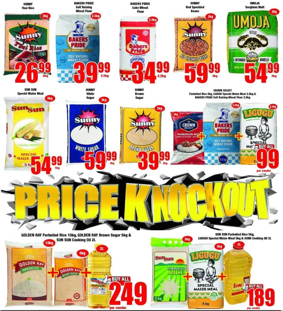 SUN SUN Parboiled Rice 5kg + LIGUGU Special Maize Meal 5kg + SOMI Cooking Oil 2L