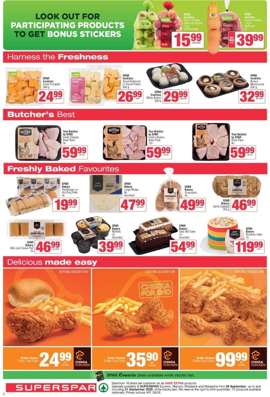 SPAR Bakery Rainbow Cake 1s